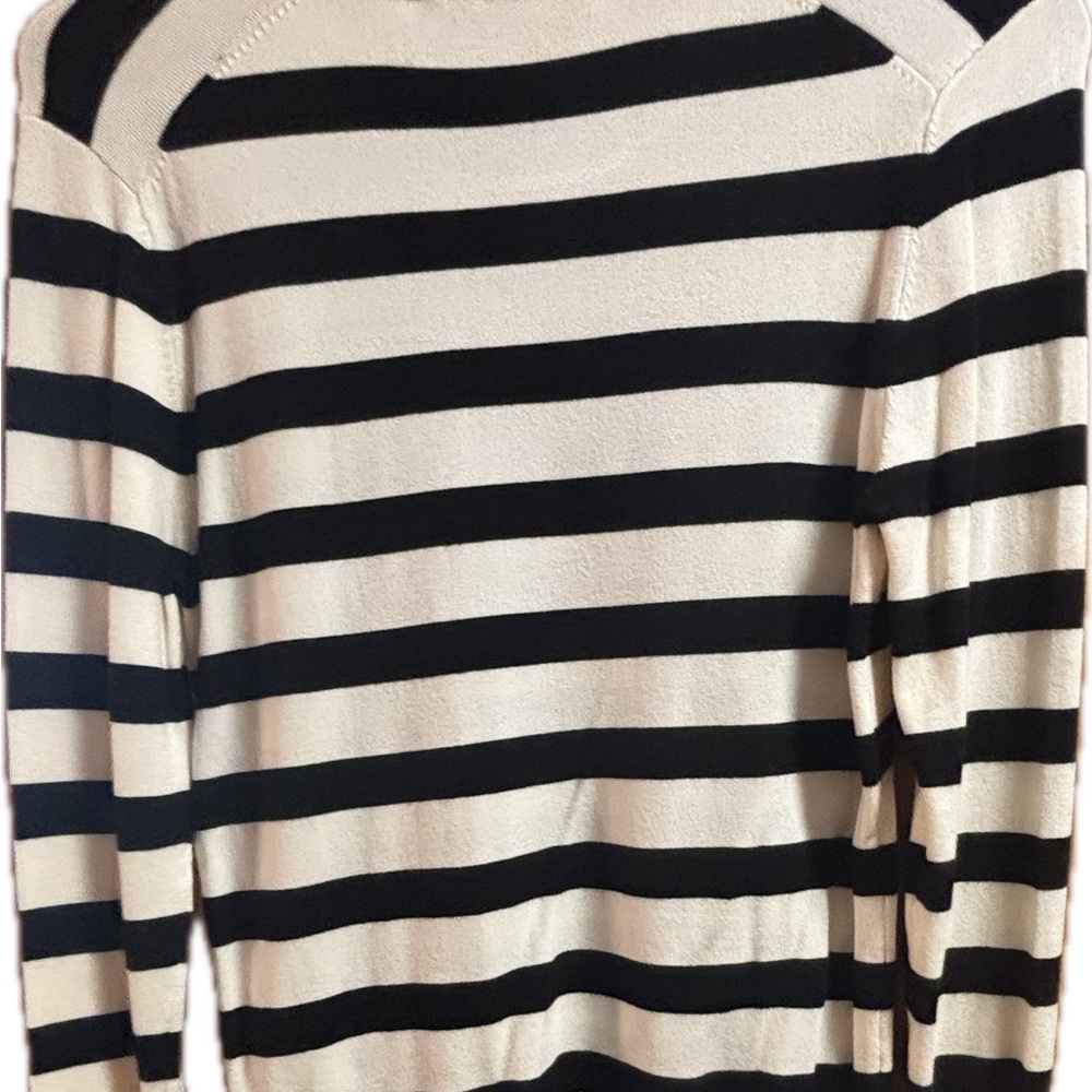 Zara Basic Knit Striped Black And White Sweater - image 3